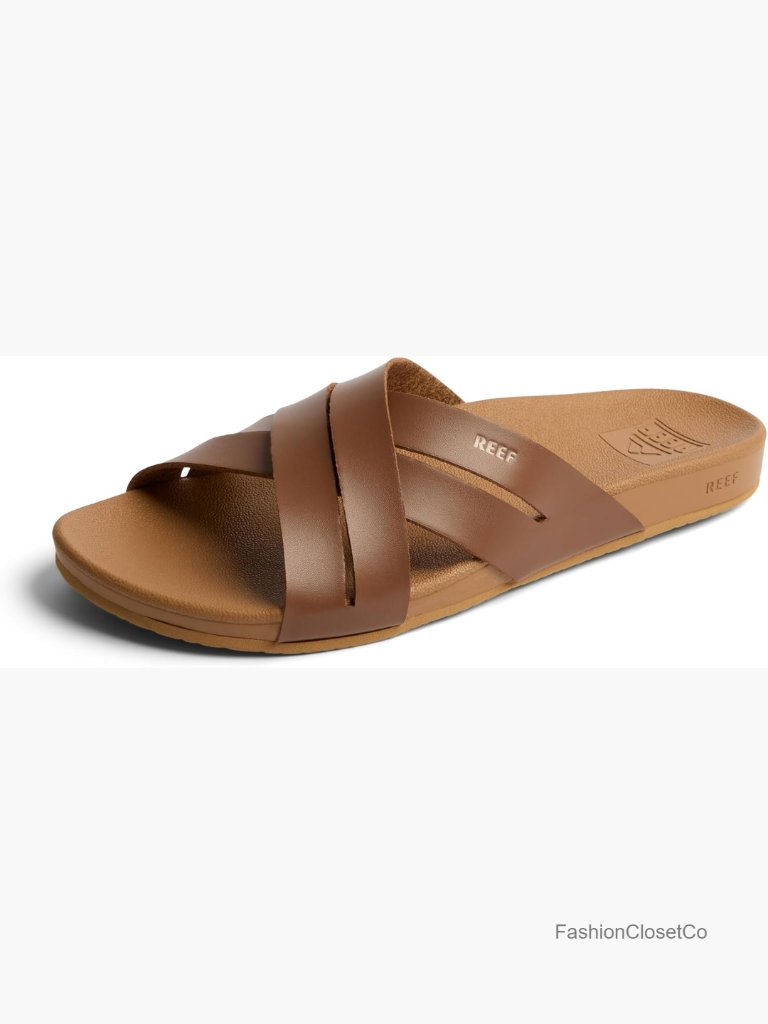 Signature Cushion Spring Footbed Vegan Leather Slide Sandals